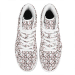Baseballs Pattern Print High Top Leather Sneakers