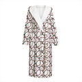 Baseballs Pattern Print Hooded Bathrobe