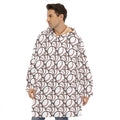 Baseballs Pattern Print Hoodie Blanket
