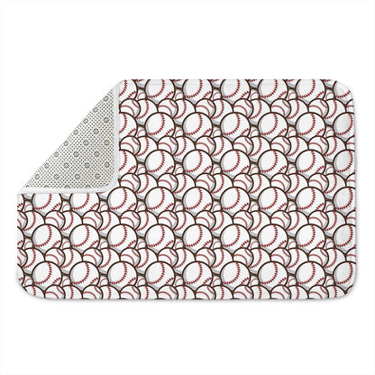 Baseballs Pattern Print Indoor Door Mat