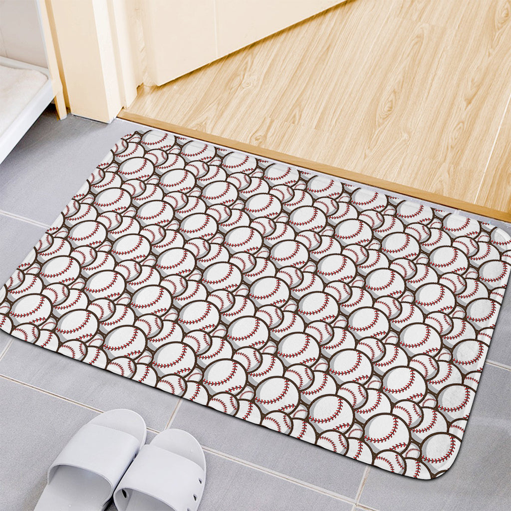 Baseballs Pattern Print Indoor Door Mat