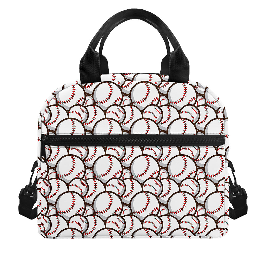 Baseballs Pattern Print Insulated Lunch Bag
