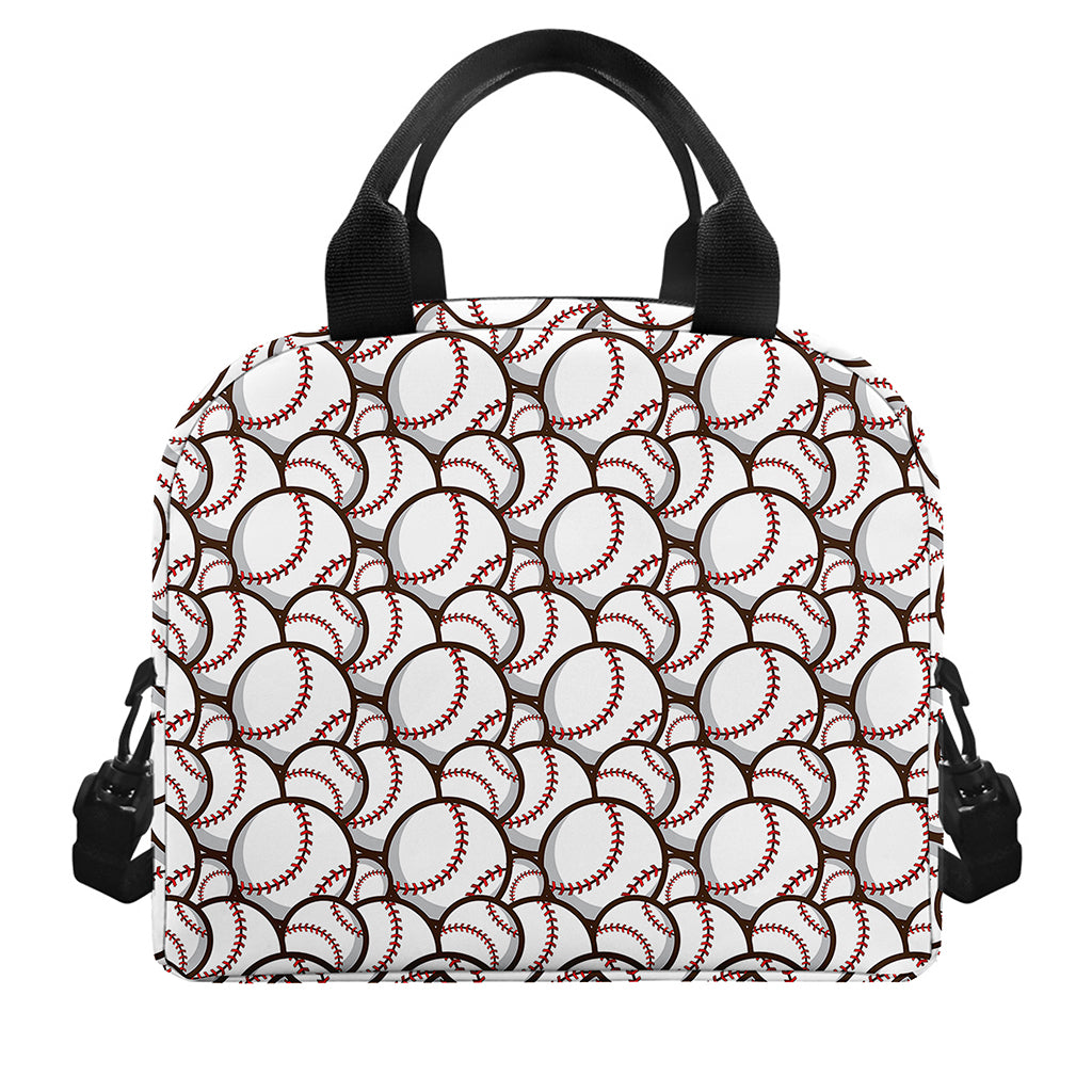 Baseballs Pattern Print Insulated Lunch Bag