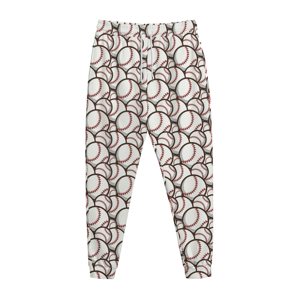 Baseballs Pattern Print Jogger Pants