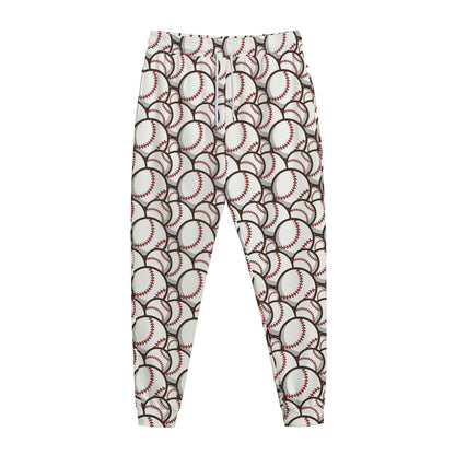 Baseballs Pattern Print Jogger Pants