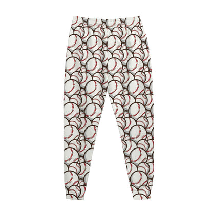 Baseballs Pattern Print Jogger Pants
