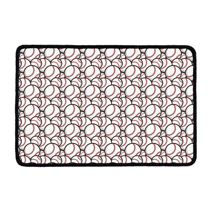Baseballs Pattern Print Kitchen Mat