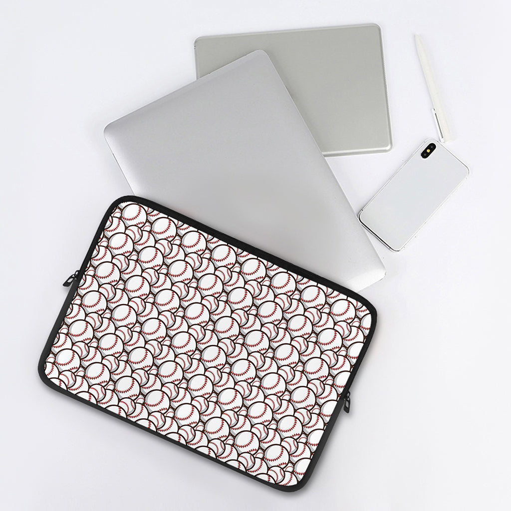 Baseballs Pattern Print Laptop Sleeve