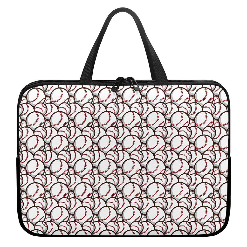 Baseballs Pattern Print Laptop Sleeve With Handle