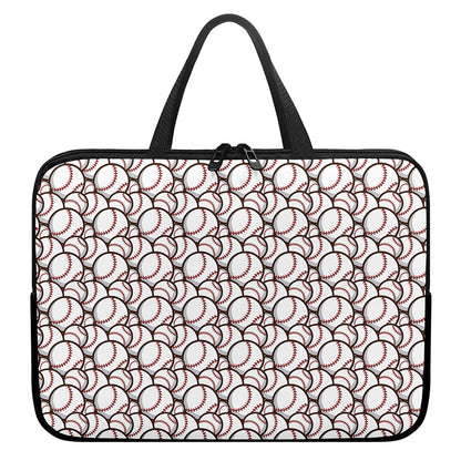 Baseballs Pattern Print Laptop Sleeve With Handle