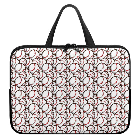 Baseballs Pattern Print Laptop Sleeve With Handle