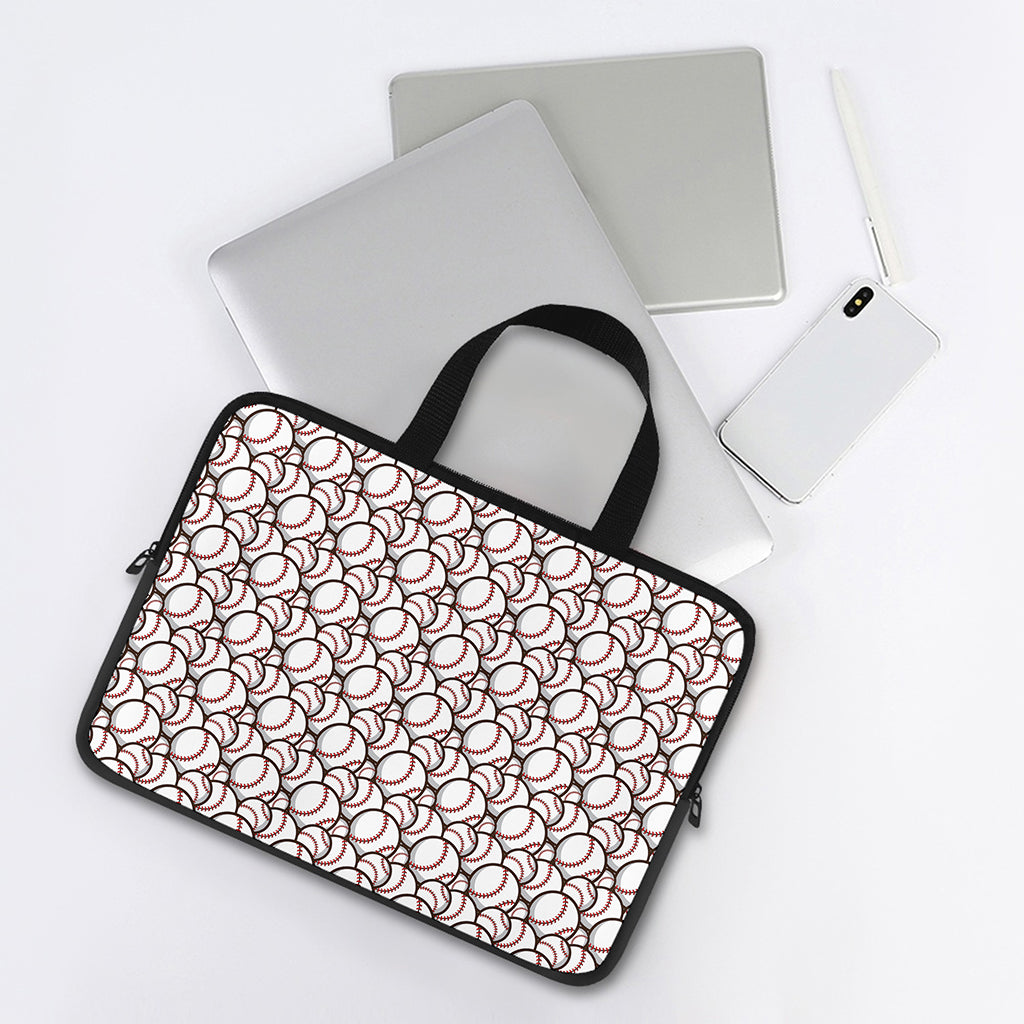 Baseballs Pattern Print Laptop Sleeve With Handle
