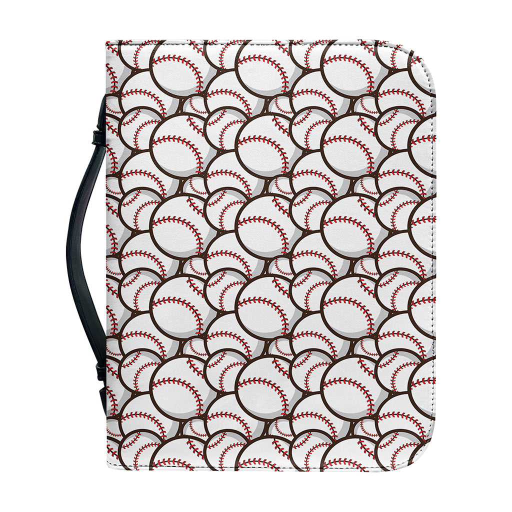 Baseballs Pattern Print Leather Bible Cover