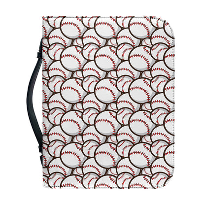 Baseballs Pattern Print Leather Bible Cover