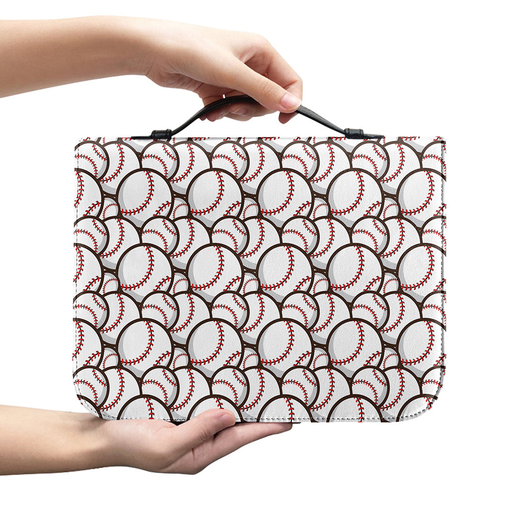 Baseballs Pattern Print Leather Bible Cover
