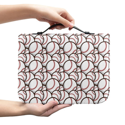 Baseballs Pattern Print Leather Bible Cover