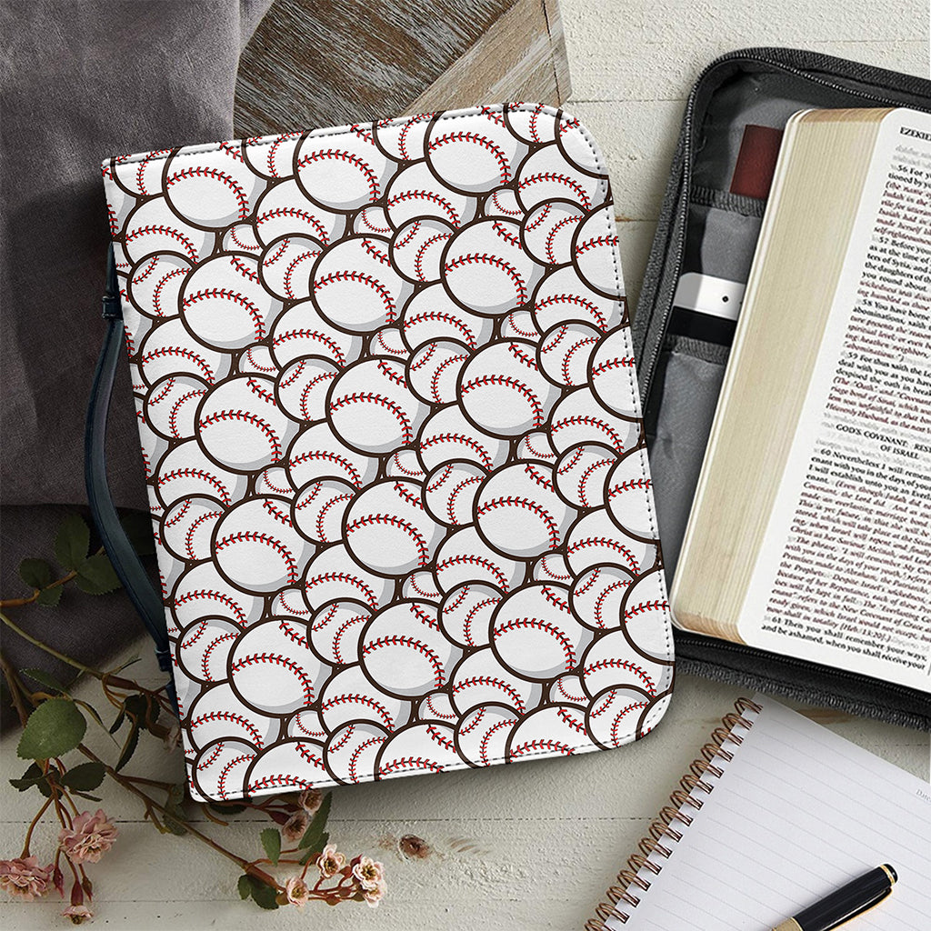 Baseballs Pattern Print Leather Bible Cover