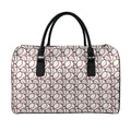 Baseballs Pattern Print Leather Duffel Bag