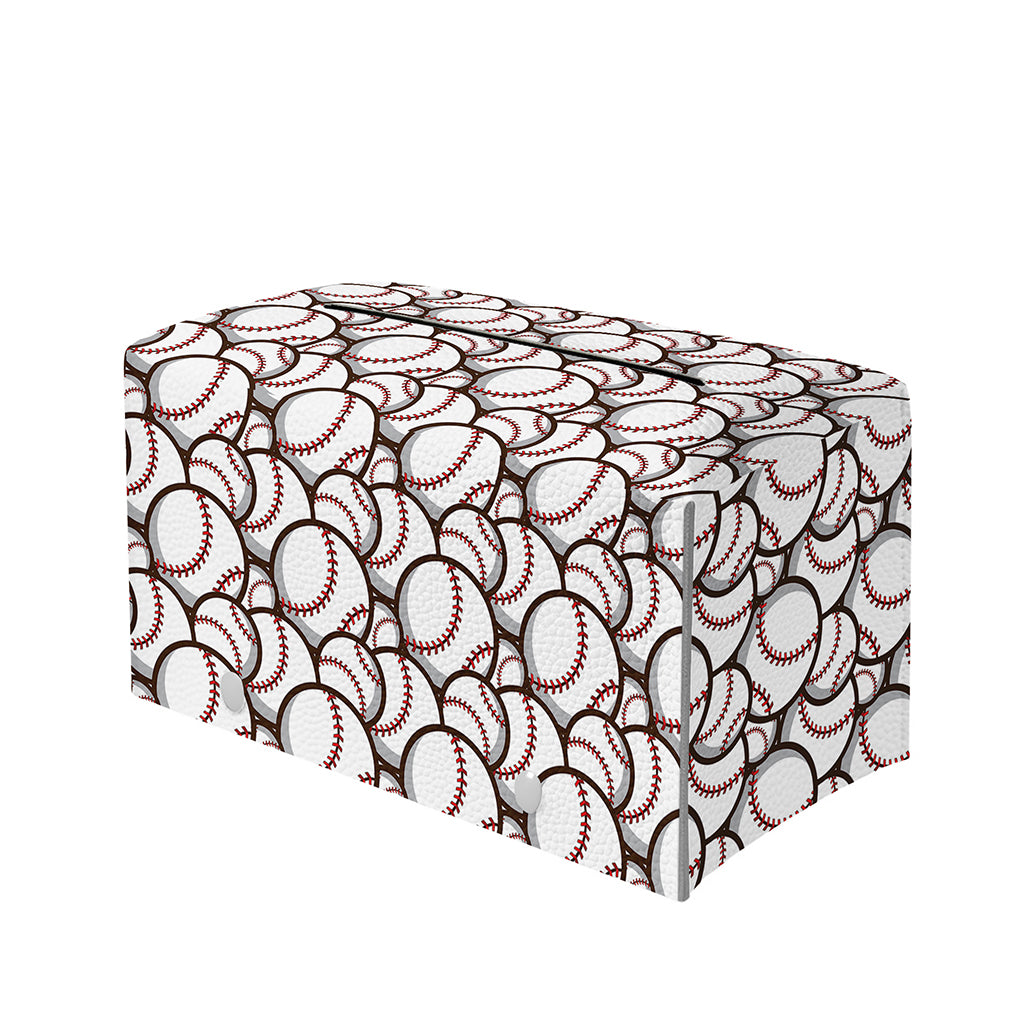Baseballs Pattern Print Leather Tissue Box Cover