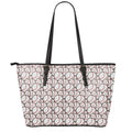 Baseballs Pattern Print Leather Tote Bag With Zipper