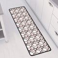 Baseballs Pattern Print Long Kitchen Mat