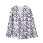 Baseballs Pattern Print Long Sleeve Short Coat