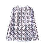 Baseballs Pattern Print Long Sleeve Short Coat