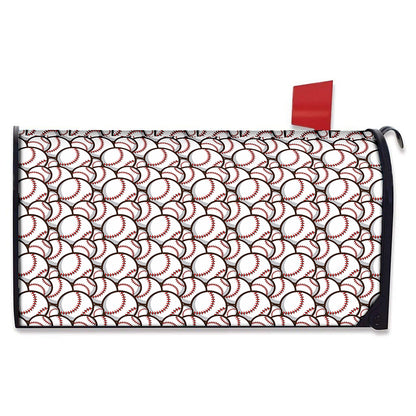Baseballs Pattern Print Mailbox Cover