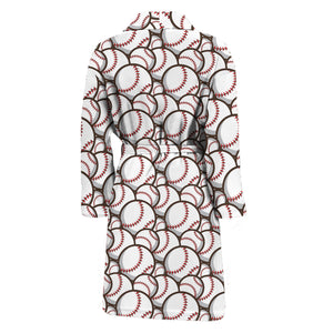 Baseballs Pattern Print Men's Bathrobe