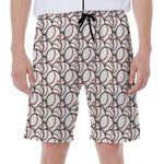 Baseballs Pattern Print Men's Beach Shorts