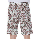 Baseballs Pattern Print Men's Beach Shorts