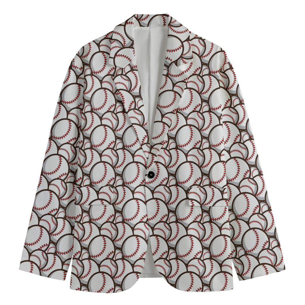 Baseballs Pattern Print Men's Blazer