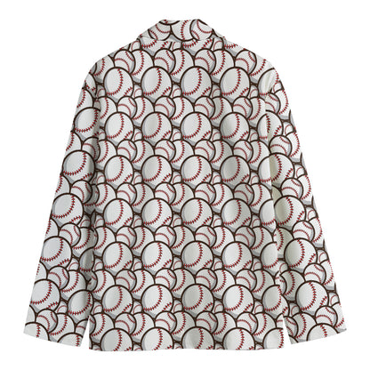 Baseballs Pattern Print Men's Blazer