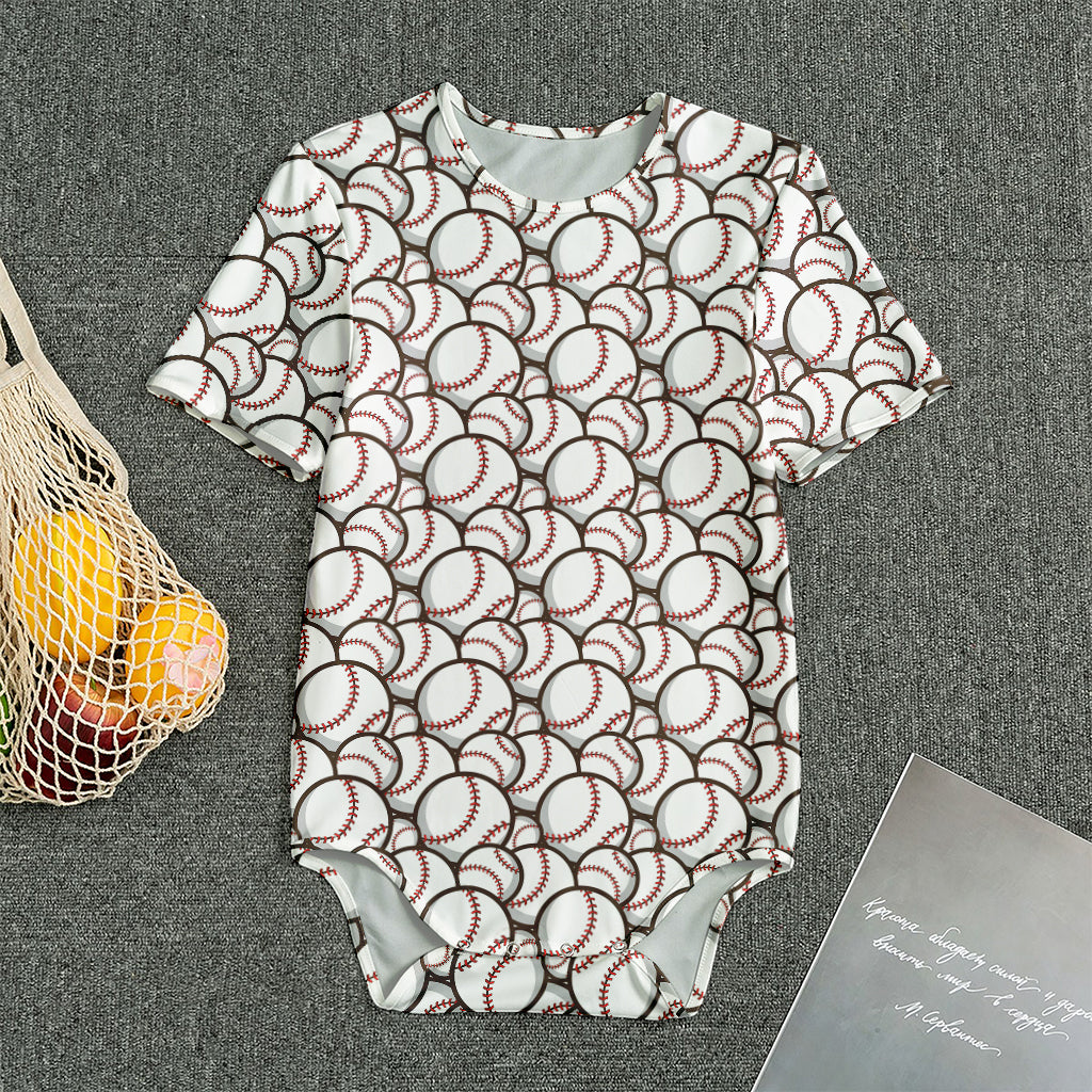 Baseballs Pattern Print Men's Bodysuit