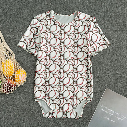 Baseballs Pattern Print Men's Bodysuit
