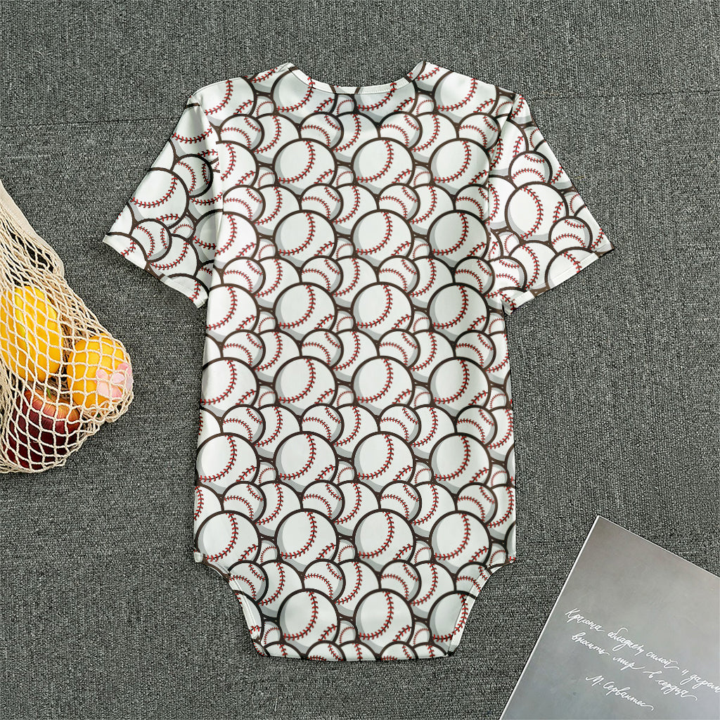 Baseballs Pattern Print Men's Bodysuit