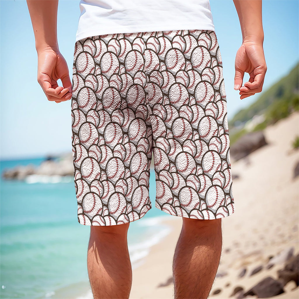 Baseballs Pattern Print Men's Cargo Shorts