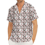 Baseballs Pattern Print Men's Deep V-Neck Shirt