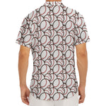 Baseballs Pattern Print Men's Deep V-Neck Shirt