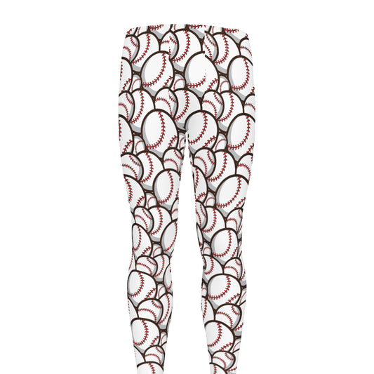 Baseballs Pattern Print Men's leggings