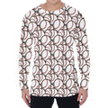 Baseballs Pattern Print Men's Long Sleeve T-Shirt