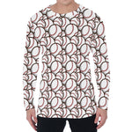 Baseballs Pattern Print Men's Long Sleeve T-Shirt