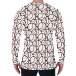 Baseballs Pattern Print Men's Long Sleeve T-Shirt