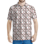 Baseballs Pattern Print Men's Polo Shirt