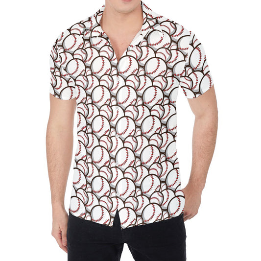 Baseballs Pattern Print Men's Shirt