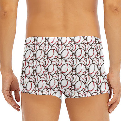 Baseballs Pattern Print Men's Short Boxer Briefs