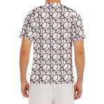 Baseballs Pattern Print Men's Short Sleeve Rash Guard
