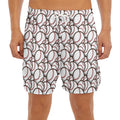 Baseballs Pattern Print Men's Split Running Shorts
