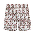 Baseballs Pattern Print Men's Athletic Shorts