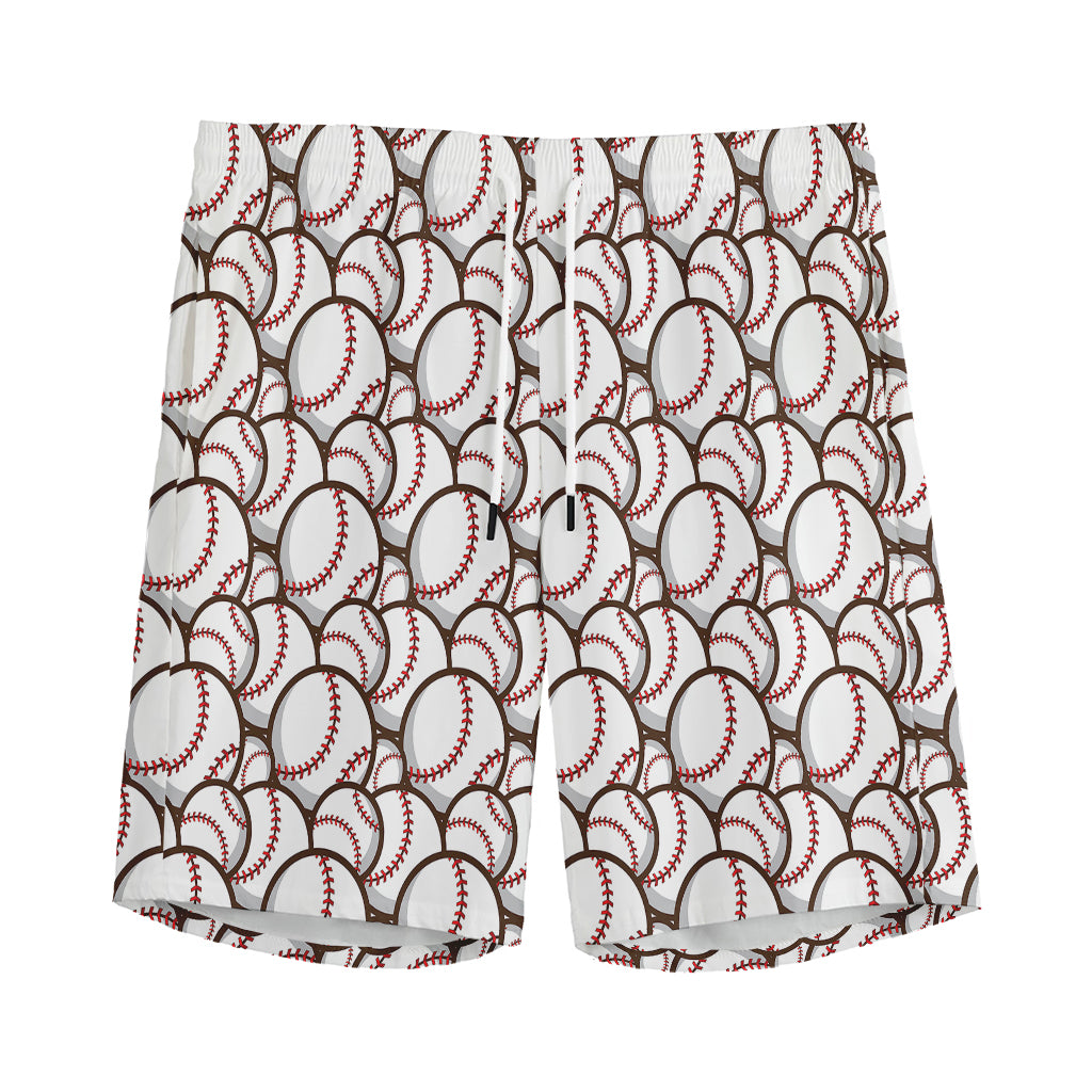 Baseballs Pattern Print Men's Sports Shorts
